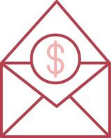 Salary Mail Solid Two Color Icon vector