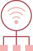 Network Solid Two Color Icon vector