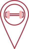 Gym Location Solid Two Color Icon vector