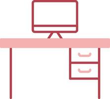 escritorio sólido dos color icono vector