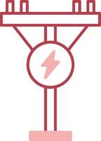 Electric Pole Solid Two Color Icon vector