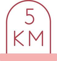 kilometer Solid Two Color Icon vector