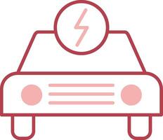 Electric Car Solid Two Color Icon vector