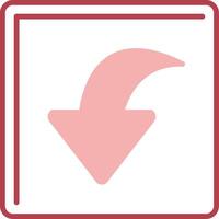 Curved Down Solid Two Color Icon vector
