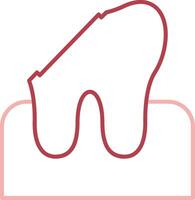 Dental Caries Solid Two Color Icon vector