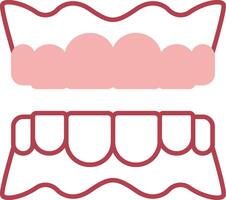 Denture Solid Two Color Icon vector