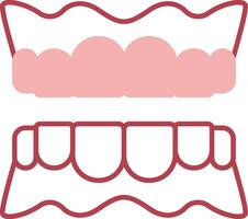 Denture Solid Two Color Icon vector