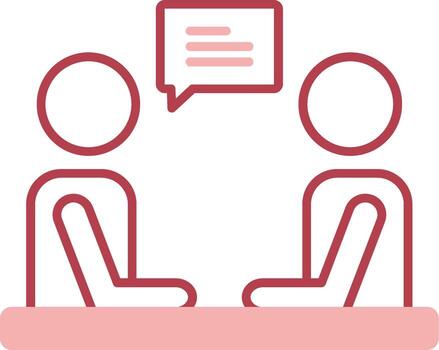 entrevista sólido dos color icono vector