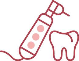 Dental Drill Solid Two Color Icon vector