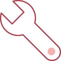 Wrench Solid Two Color Icon vector