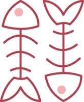 Fishbone Solid Two Color Icon vector