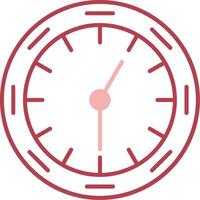 Wall Clock Solid Two Color Icon vector