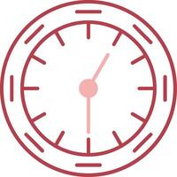 Wall Clock Solid Two Color Icon vector