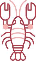 Lobster Solid Two Color Icon vector