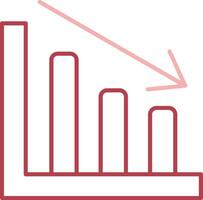 Line chart Solid Two Color Icon vector