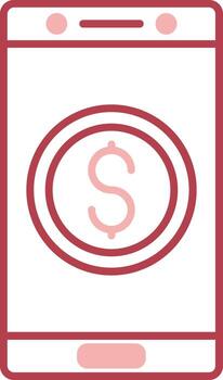 moneda sólido dos color icono vector