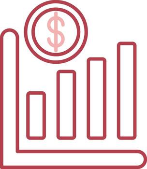 Line Chart Solid Two Color Icon vector