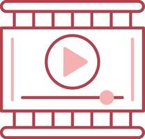 Video Player Solid Two Color Icon vector
