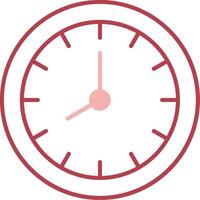 Wall Clock Solid Two Color Icon vector