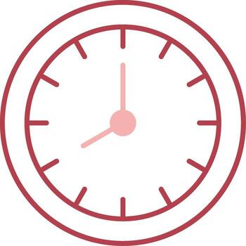 Wall Clock Solid Two Color Icon vector