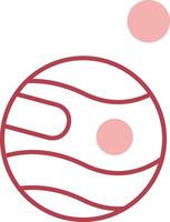 Mars With Satellite Solid Two Color Icon vector