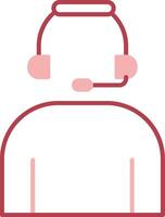 Headset Solid Two Color Icon vector