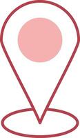 Starred Location Solid Two Color Icon vector