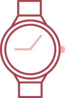 casual reloj sólido dos color icono vector