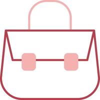 Shoulder Bag Solid Two Color Icon vector