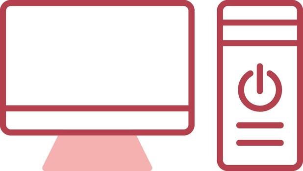 Computer Solid Two Color Icon vector