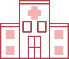 hospital sólido dos color icono vector