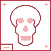 cráneo X - rayo sólido dos color icono vector