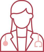 Female Doctor Solid Two Color Icon vector