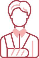Bandaged Person Solid Two Color Icon vector