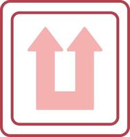 Two Arrows Solid Two Color Icon vector