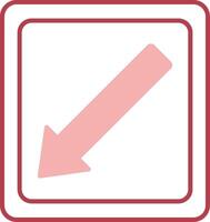 Diagonal Arrow Solid Two Color Icon vector