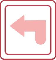 Curved Arrow Solid Two Color Icon vector