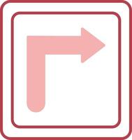 Turn Right Solid Two Color Icon vector