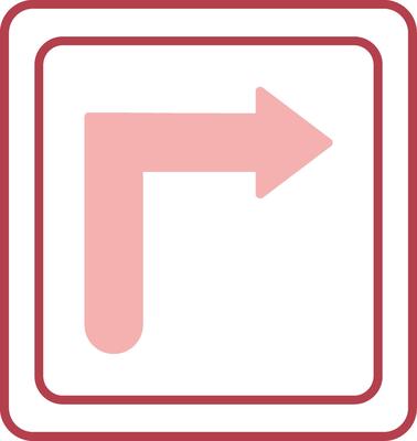Turn Right Solid Two Color Icon