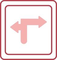 Turn Direction Solid Two Color Icon vector