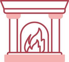 Fireplace Solid Two Color Icon vector