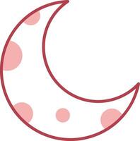 Half Moon Solid Two Color Icon vector