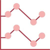 Line Chart Solid Two Color Icon vector