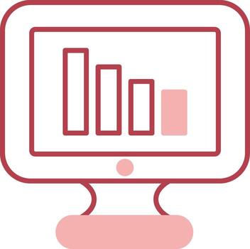 Bar Chart Solid Two Color Icon vector
