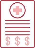 Medical Bill Solid Two Color Icon vector