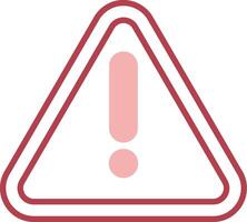 Warning Sign Solid Two Color Icon vector