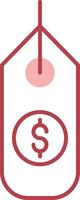 Dollar Sign Solid Two Color Icon vector