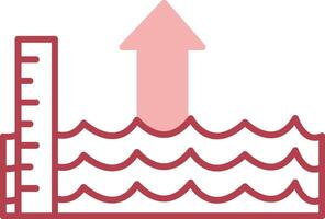 Sea Level Rise Solid Two Color Icon vector