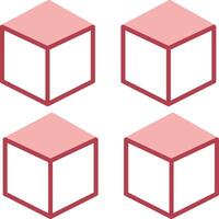 cubo sólido dos color icono vector