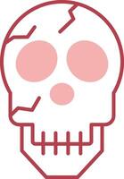 Skull Solid Two Color Icon vector